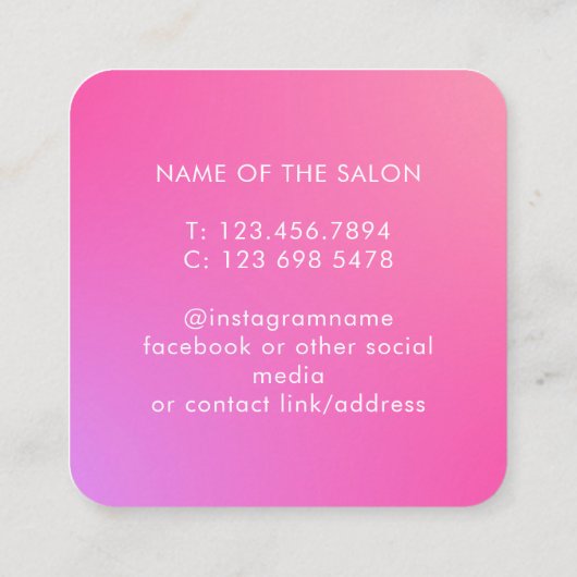 Trendy Modern Salon Appointment Reminder Card Afsprakenkaartje (Achterkant)