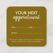 Trendy Modern Salon Appointment Reminder Card Afsprakenkaartje (Voorkant)