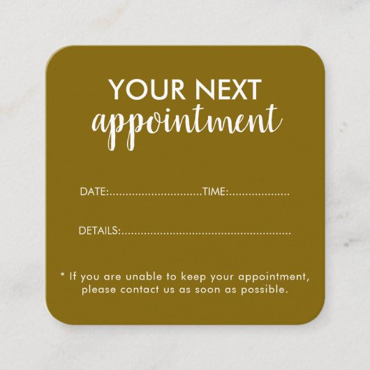Trendy Modern Salon Appointment Reminder Card Afsprakenkaartje (Voorkant)