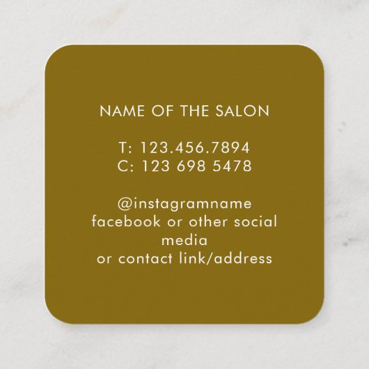 Trendy Modern Salon Appointment Reminder Card Afsprakenkaartje (Achterkant)