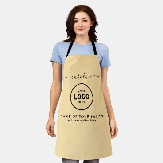  Trendy Modern Salon Logo Apron Schort (Gedragen)