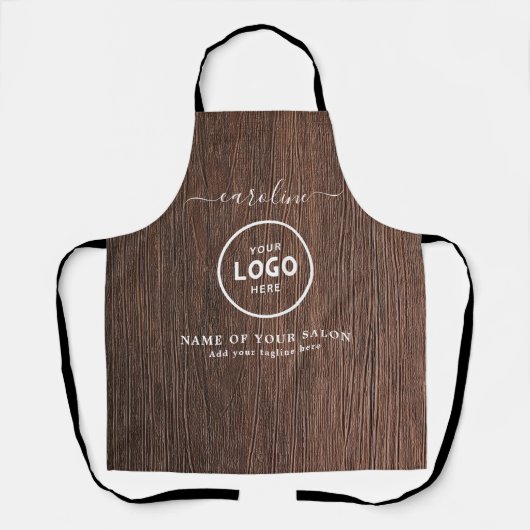 Trendy Modern Salon Logo Apron Schort (Voorkant)