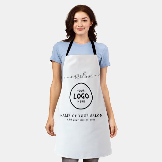  Trendy Modern Salon Logo Apron Schort (Gedragen)