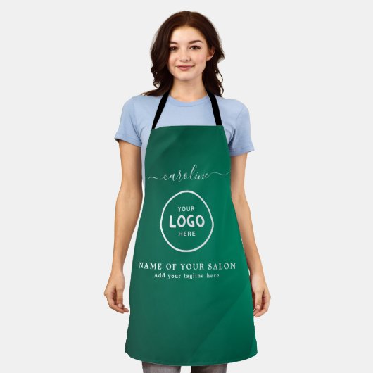  Trendy Modern Salon Logo Apron Schort (Gedragen)