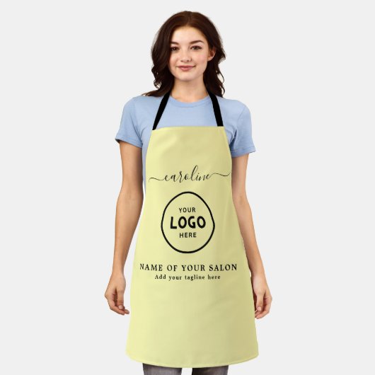 Trendy Modern Salon Logo Apron Schort (Gedragen)