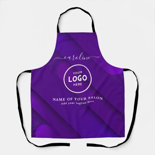  Trendy Modern Salon Logo Apron Schort (Voorkant)