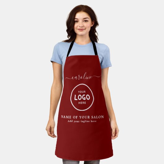  Trendy Modern Salon Logo Apron Schort (Gedragen)
