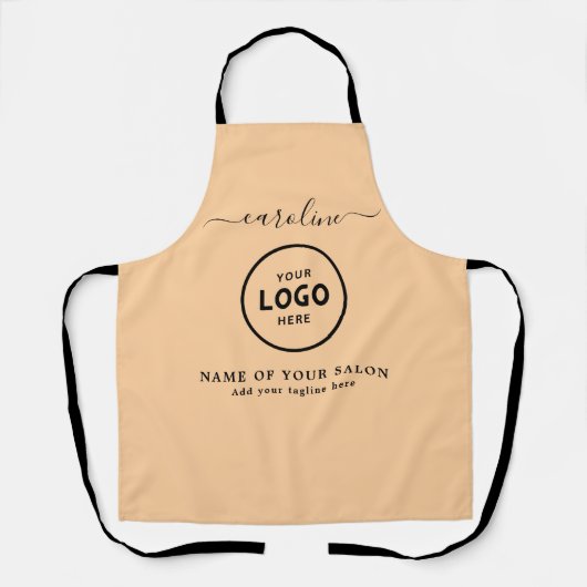  Trendy Modern Salon Logo Apron Schort (Voorkant)