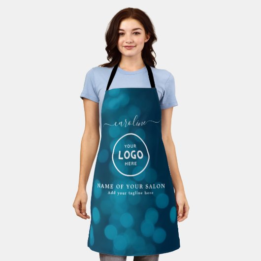  Trendy Modern Salon Logo Apron Schort (Gedragen)