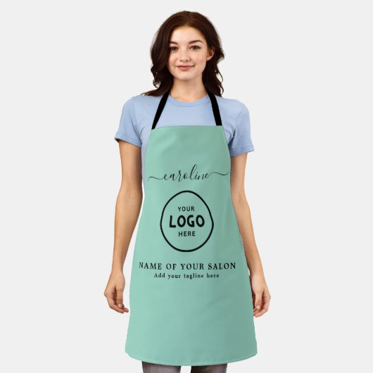  Trendy Modern Salon Logo Apron Schort (Gedragen)
