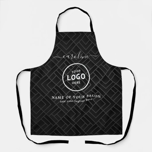 Trendy Modern Salon Logo Apron Schort (Voorkant)