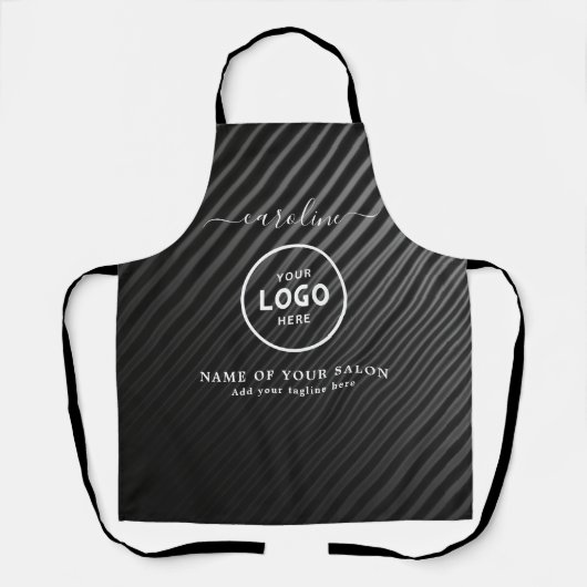 Trendy Modern Salon Logo Apron Schort (Voorkant)