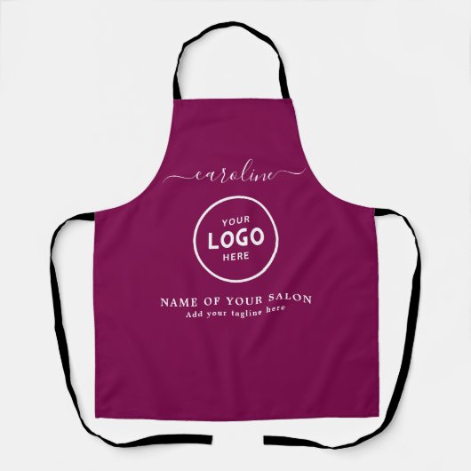 Trendy Modern Salon Logo Schort (Voorkant)