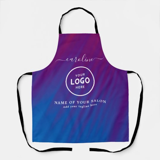 Trendy Modern Salon Logo Schort (Voorkant)