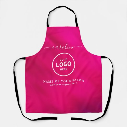 Trendy Modern Salon Logo Schort (Voorkant)