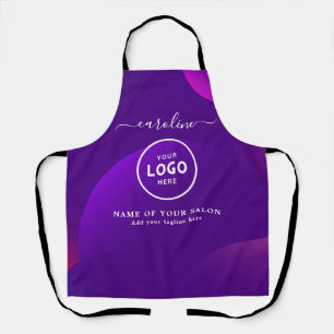 Trendy Modern Salon Logo Schort