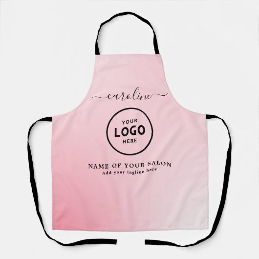 Trendy Modern Salon Logo Schort (Voorkant)