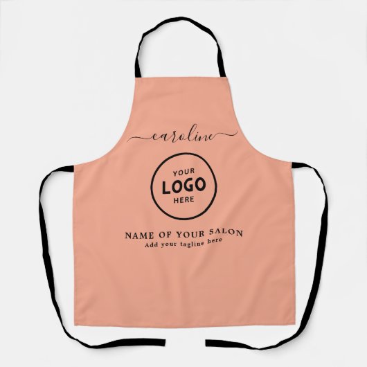 Trendy Modern Salon Logo Schort (Voorkant)