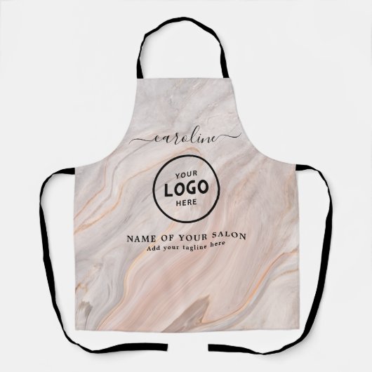 Trendy Modern Salon Logo Schort (Voorkant)