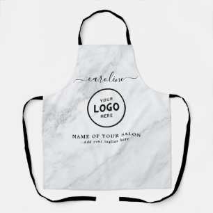 Trendy Modern Salon Logo Schort