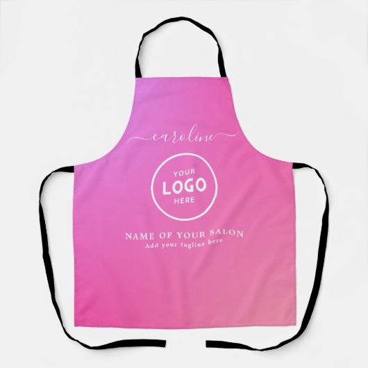Trendy Modern Salon Logo Schort (Voorkant)