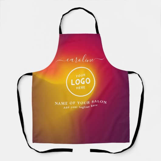Trendy Modern Salon Logo Schort (Voorkant)