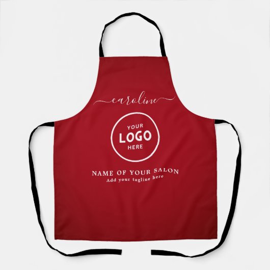 Trendy Modern Salon Logo Schort (Voorkant)