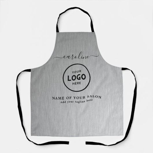 Trendy Modern Salon Logo Schort (Voorkant)