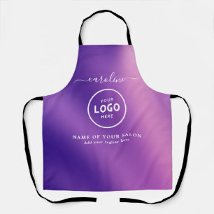 Trendy Modern Salon Logo Schort