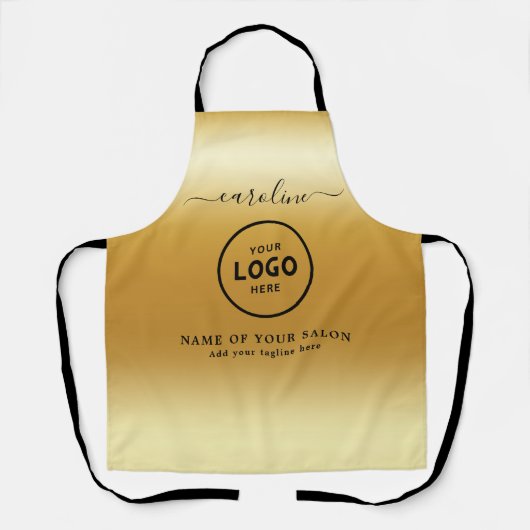 Trendy Modern Salon Logo Schort (Voorkant)