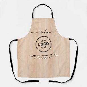 Trendy Modern Salon Logo Schort