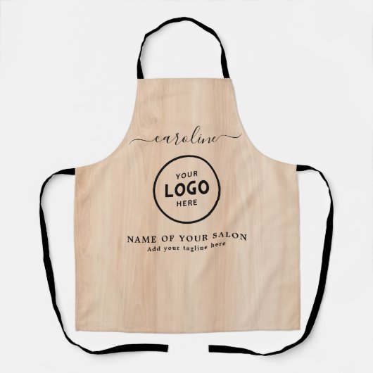 Trendy Modern Salon Logo Schort (Voorkant)