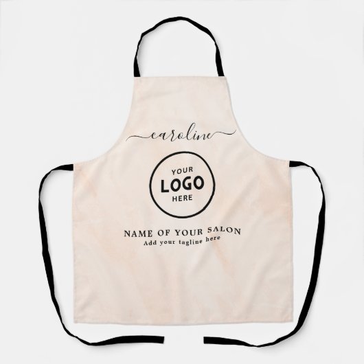 Trendy Modern Salon Logo Schort (Voorkant)