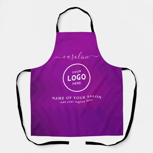Trendy Modern Salon Logo Schort (Voorkant)