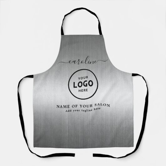 Trendy Modern Salon Logo Schort (Voorkant)