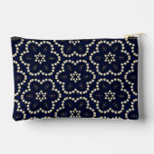 Trendy Modern Sapphire & Pearls Abstracte Dot Art Etui (Achterkant)