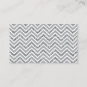 TRENDY modern schattig chevron glitter zilver grij Visitekaartje (Achterkant)