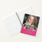 Trendy Modern Script 4 Fotocollage Aangepaste naam Notitieboek (Binnen)