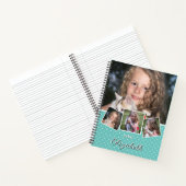 Trendy Modern Script 4 Fotocollage Aangepaste naam Notitieboek (Binnen)