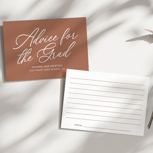 Trendy Modern Script-Afstuderen Advieskaart