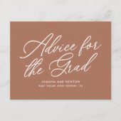 Trendy Modern Script-Afstuderen Advieskaart (Voorkant)