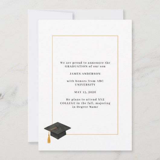 Trendy Modern Script Arch Photo Graduation  Aankondiging (Achterkant)