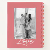Trendy Modern Script familienaam & fotocollage Notitieboek (Achterkant)