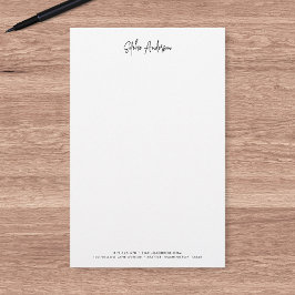 Trendy Modern Script minimalistisch gepersonalisee Briefpapier