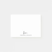 Trendy Modern Script Minimalistisch Gepersonalisee Post-it® Notes (Voorkant)