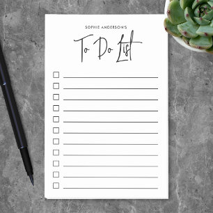 Trendy modern script minimalistisch to do list post-it® notes