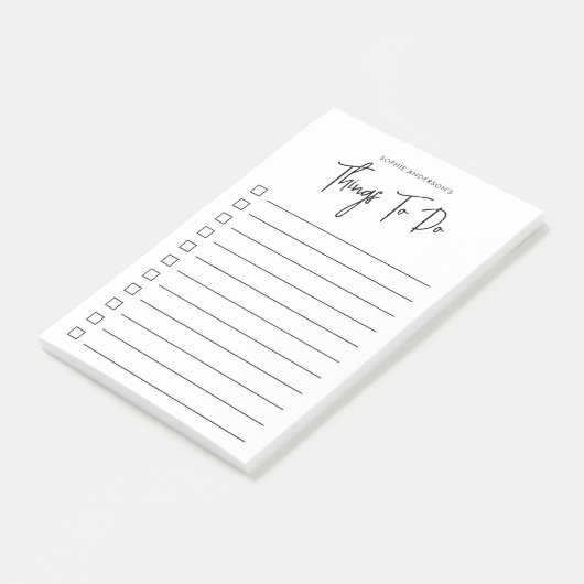 Trendy Modern Script minimalistische dingen om te  Post-it® Notes (Schuin)