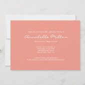 Trendy Modern Script Peach Afstuderen Kaart (Achterkant)