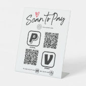 Trendy MOdern script QR code Scannen om teken te b Reclamebord Met Voetstuk (Voorkant)