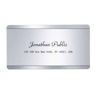 Trendy Modern Script Silver Sjabloon Shipping Cool Etiket